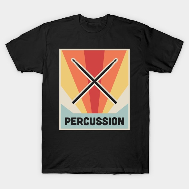 PERCUSSION | Vintage Marching Band Percussion Drum Sticks T-Shirt by MeatMan